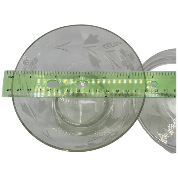 Vintage Engraved Floral Crystal Candy Dish with Lid Clear Glass READ - Picture 6 of 14
